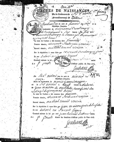 Naissances (1803-1823)